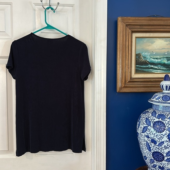 Women’s Chico’s Travelers Black Polyester & Spandex Short Sleeve Top Size 4 - Picture 5 of 6